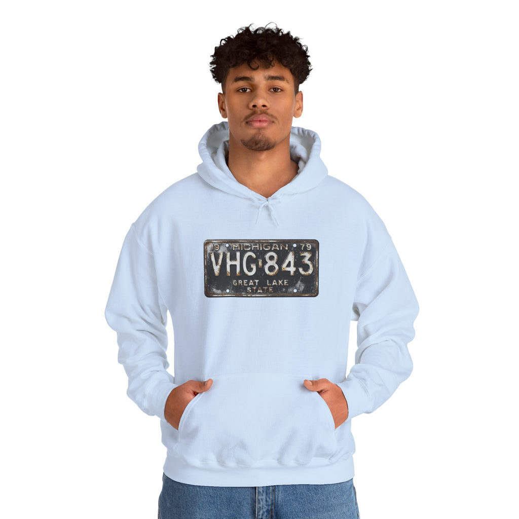 Vintage Michigan License Plate Hoodie