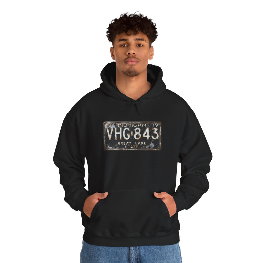 Vintage Michigan License Plate Hoodie