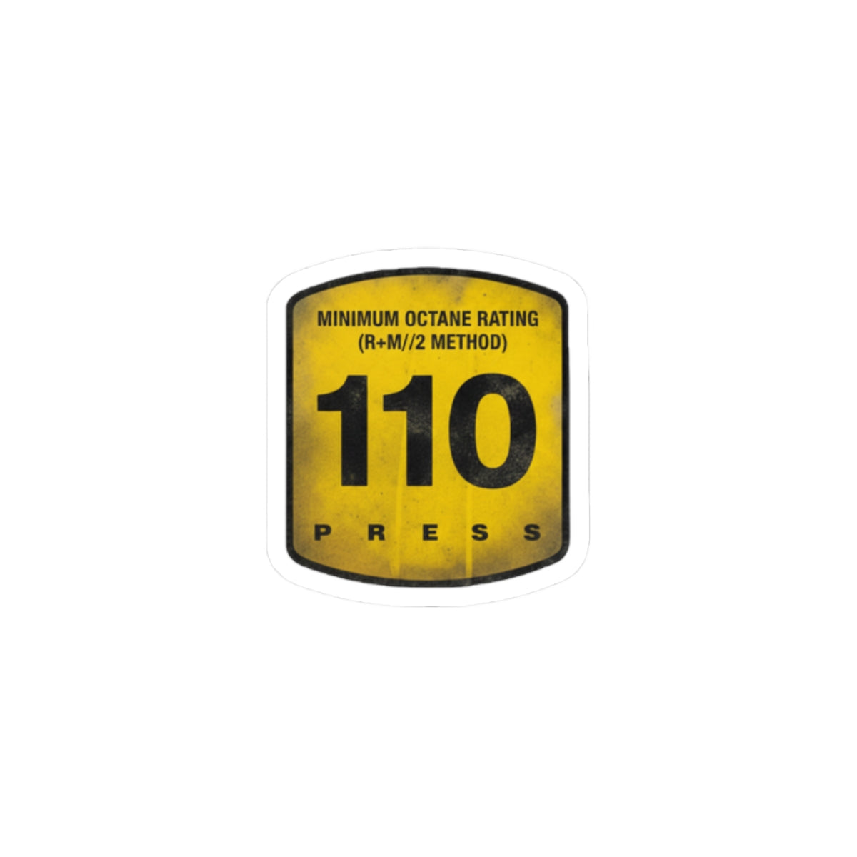 110 Octane Rating Sticker — Retro Gasoline Petrol Decal