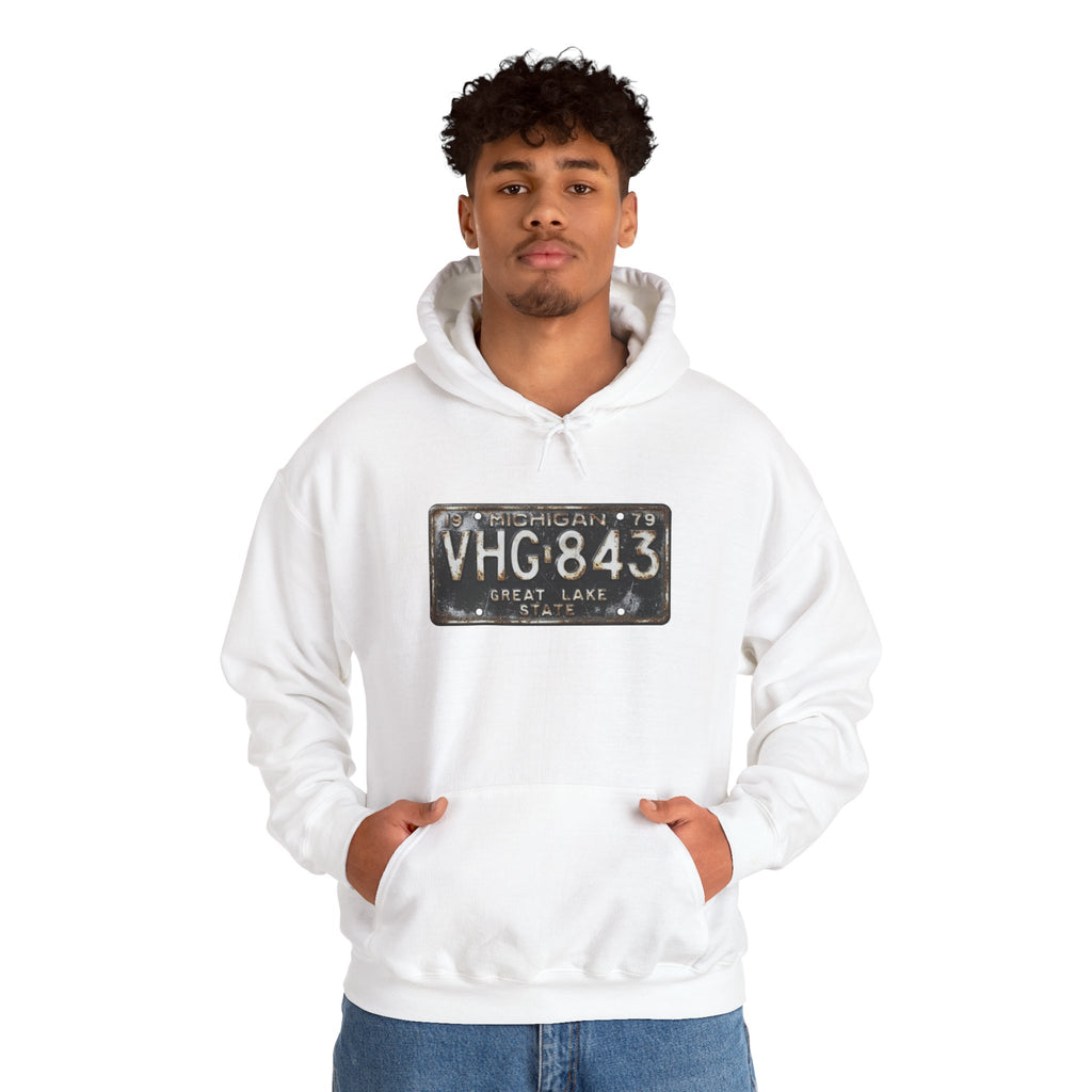 Vintage Michigan License Plate Hoodie