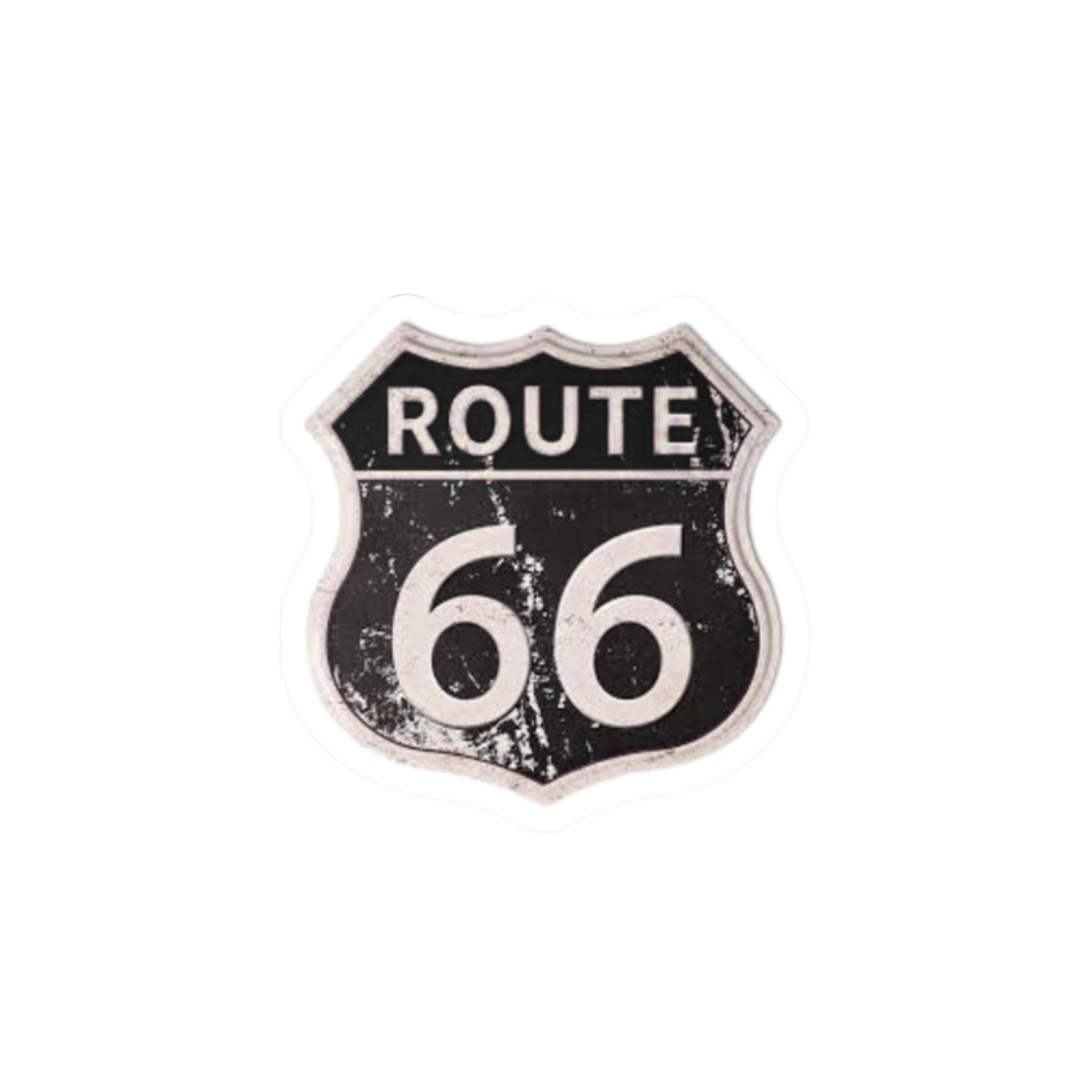 Route 66 Kiss-Cut Sticker — Vintage Black Highway Decal for Laptops, Water Bottles & Cars