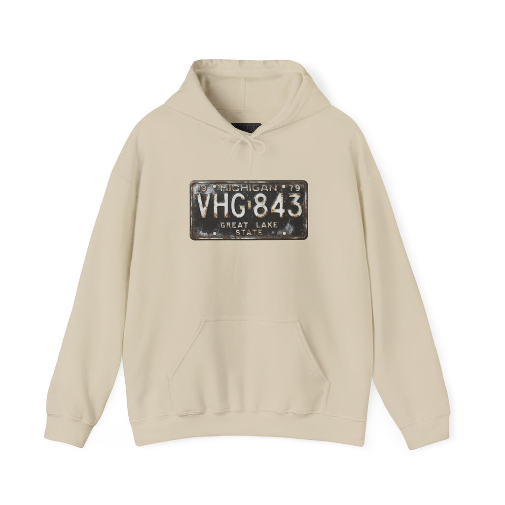 Vintage Michigan License Plate Hoodie