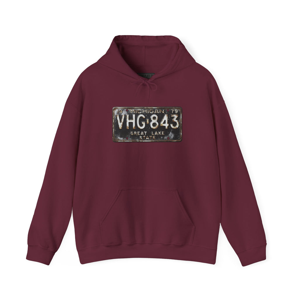 Vintage Michigan License Plate Hoodie