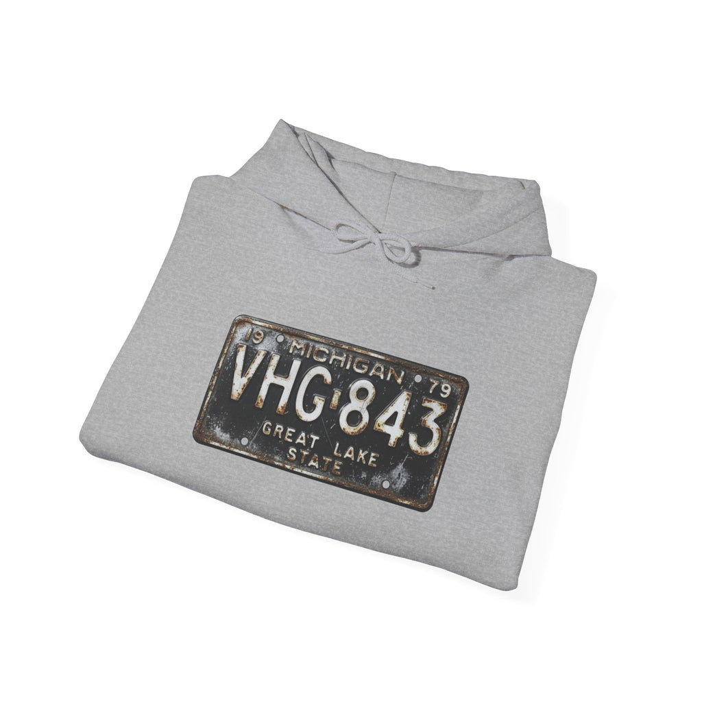 Vintage Michigan License Plate Hoodie